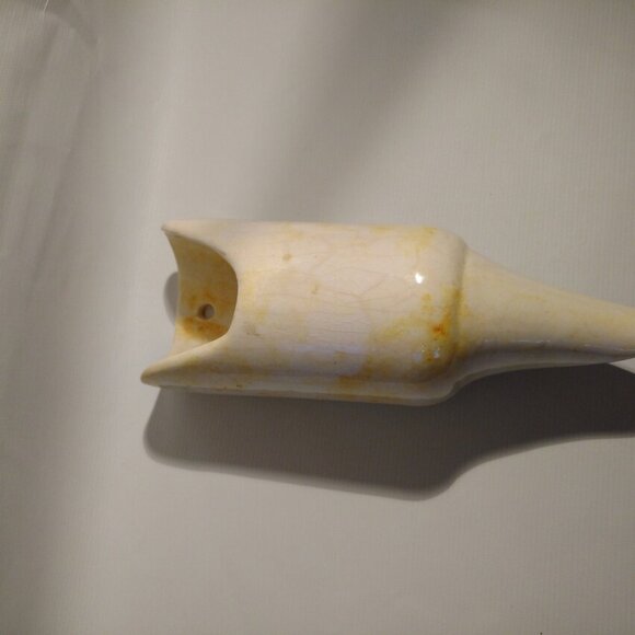 Vintage Ceramic Vessel with Hole & Cone Bottom Crazing UNKNOWN OBJECT - Picture 7 of 12